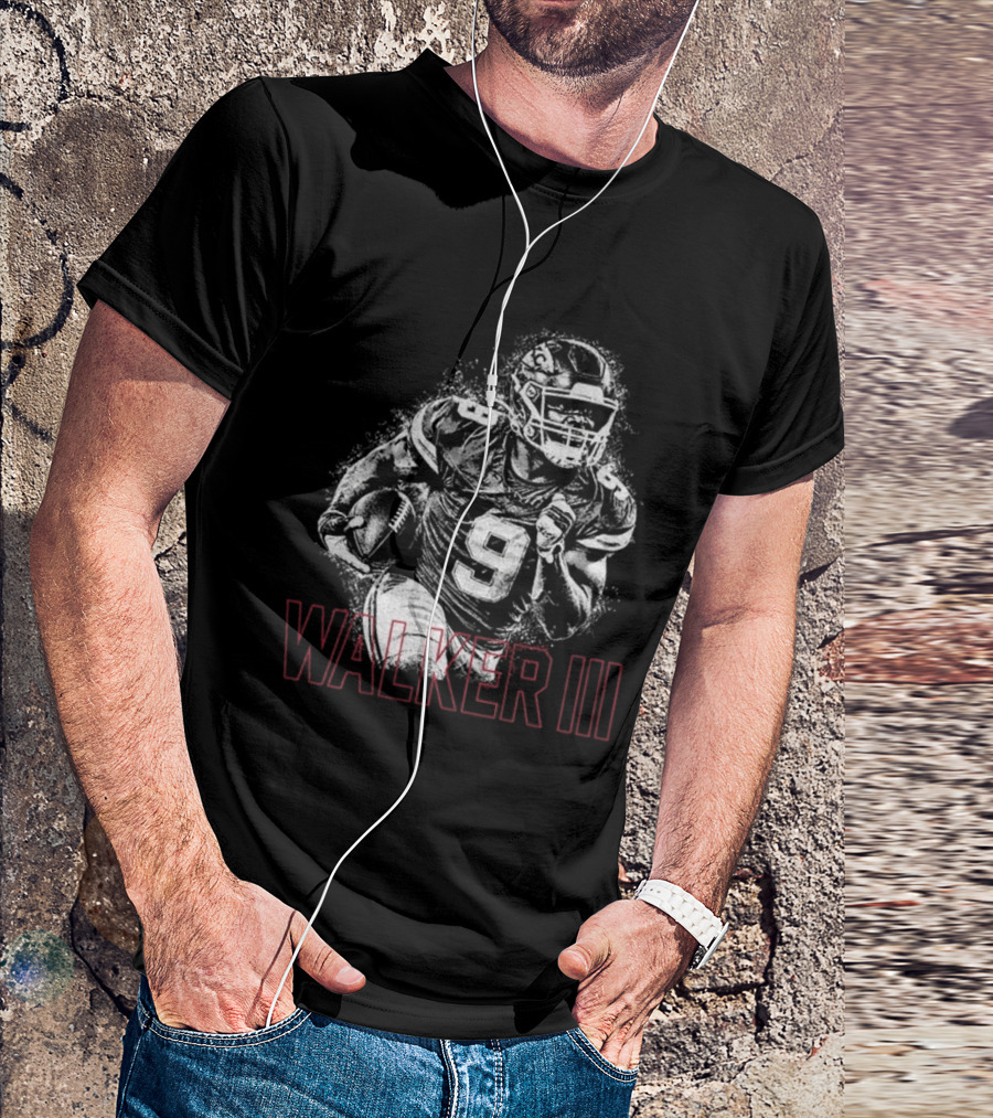 Walker III Halftone Kenneth Walker Red Kingdom Football T-Shirt