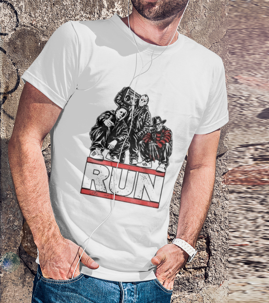 Run Horror Hip Hop Michael Myers Jason Freddy T-Shirt