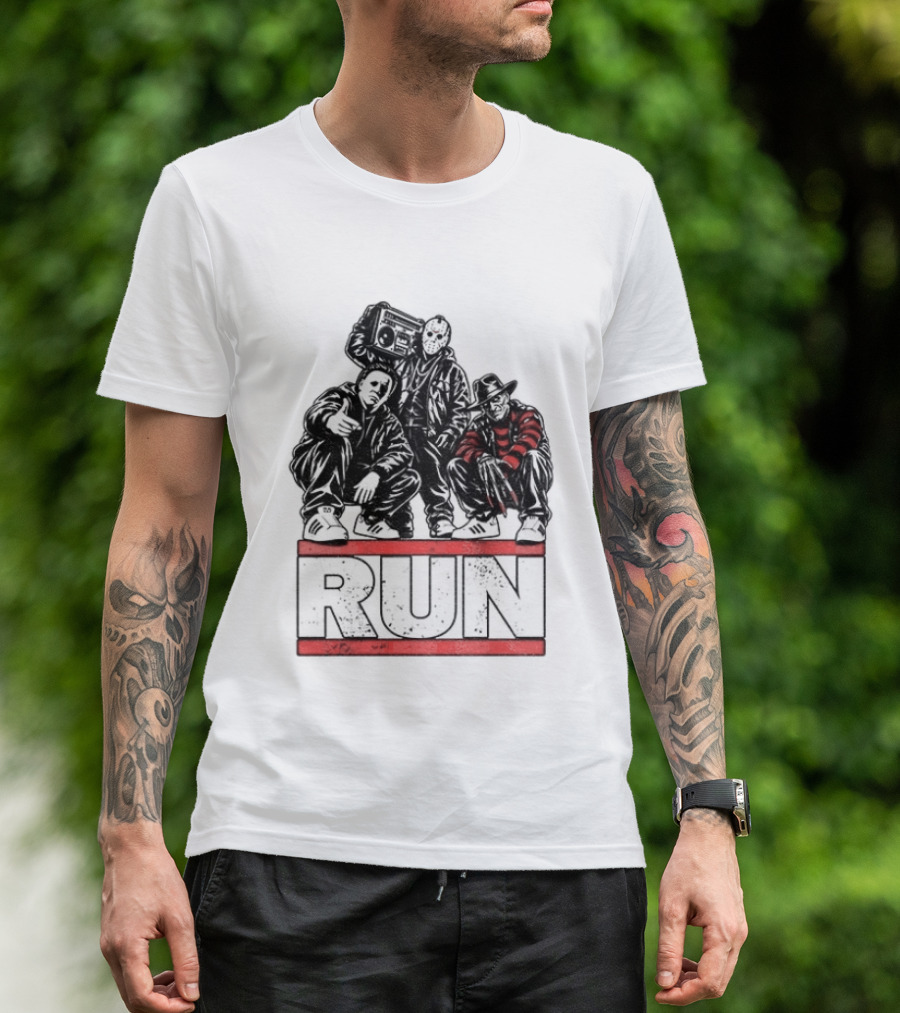 Run Horror Hip Hop Michael Myers Jason Freddy T-Shirt