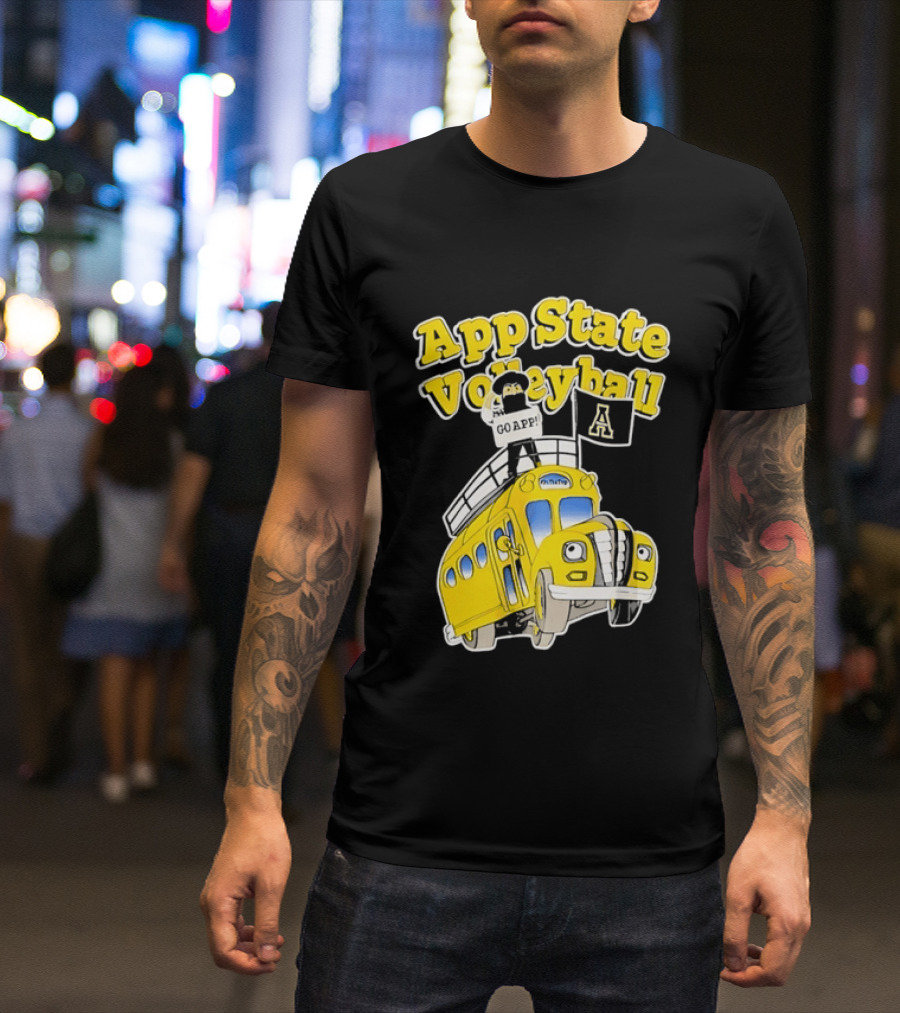 App State Volleyball Go App Mountaineers Bus Adventure T-Shirt