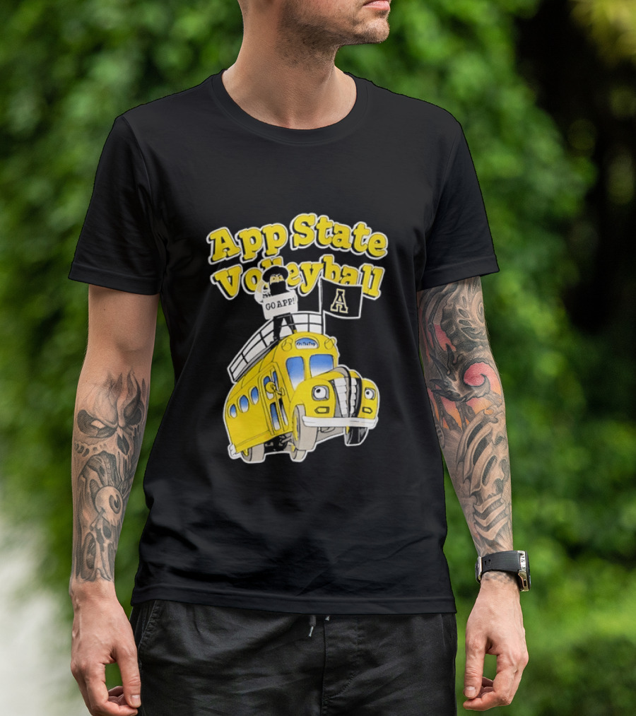 App State Volleyball Go App Mountaineers Bus Adventure T-Shirt