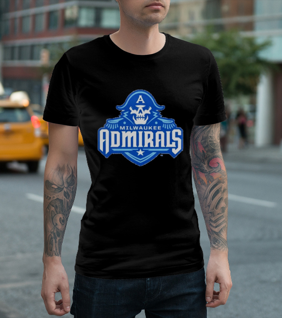 Milwaukee Admirals AHL Hockey Team Spooky Skeleton T-Shirt