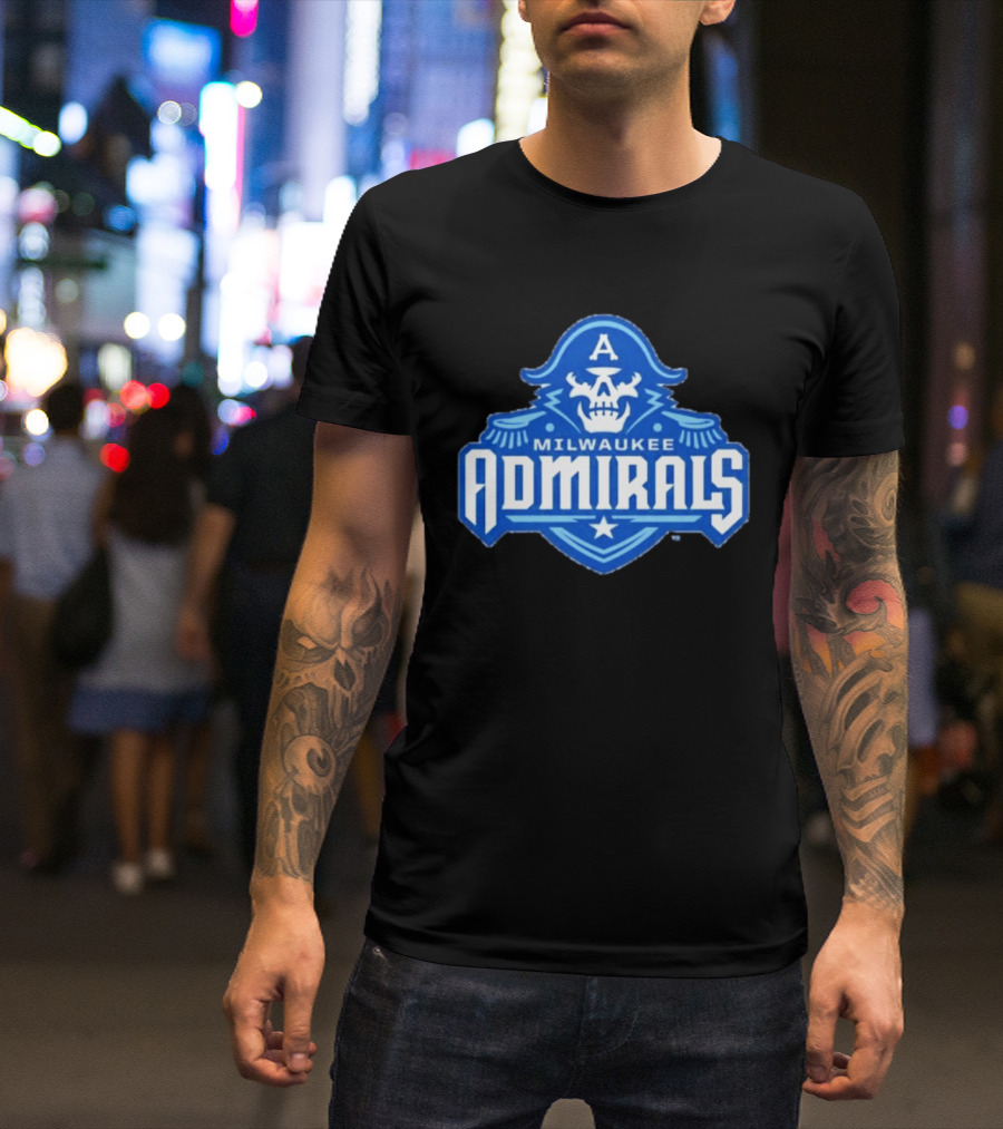 Milwaukee Admirals AHL Hockey Team Spooky Skeleton T-Shirt