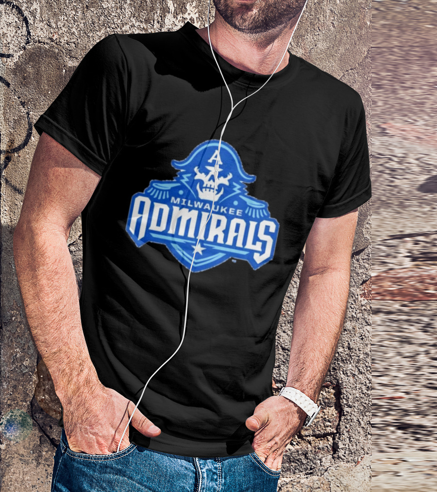 Milwaukee Admirals AHL Hockey Team Spooky Skeleton T-Shirt