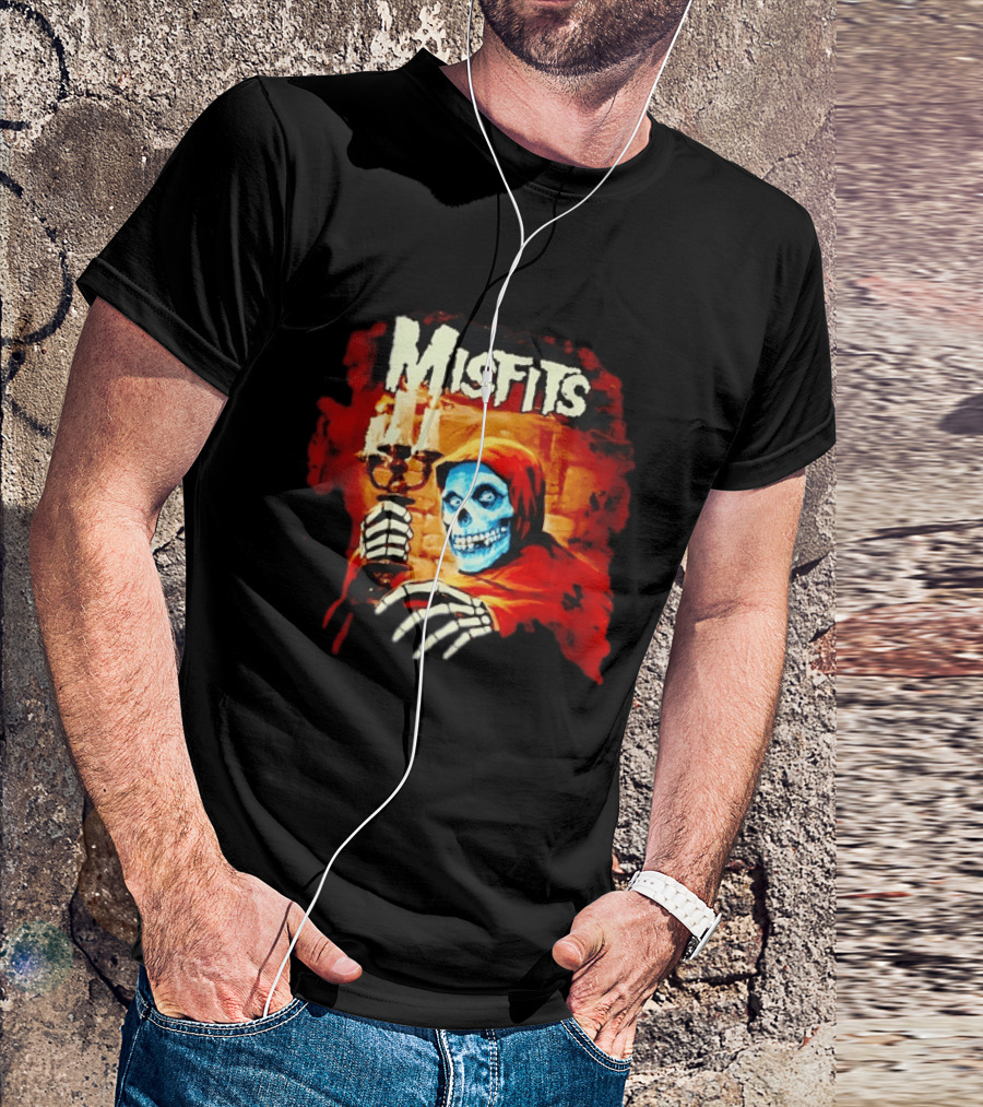 Misfits Crimson Ghost Candle Holder Punk Rock Skeleton T-Shirt