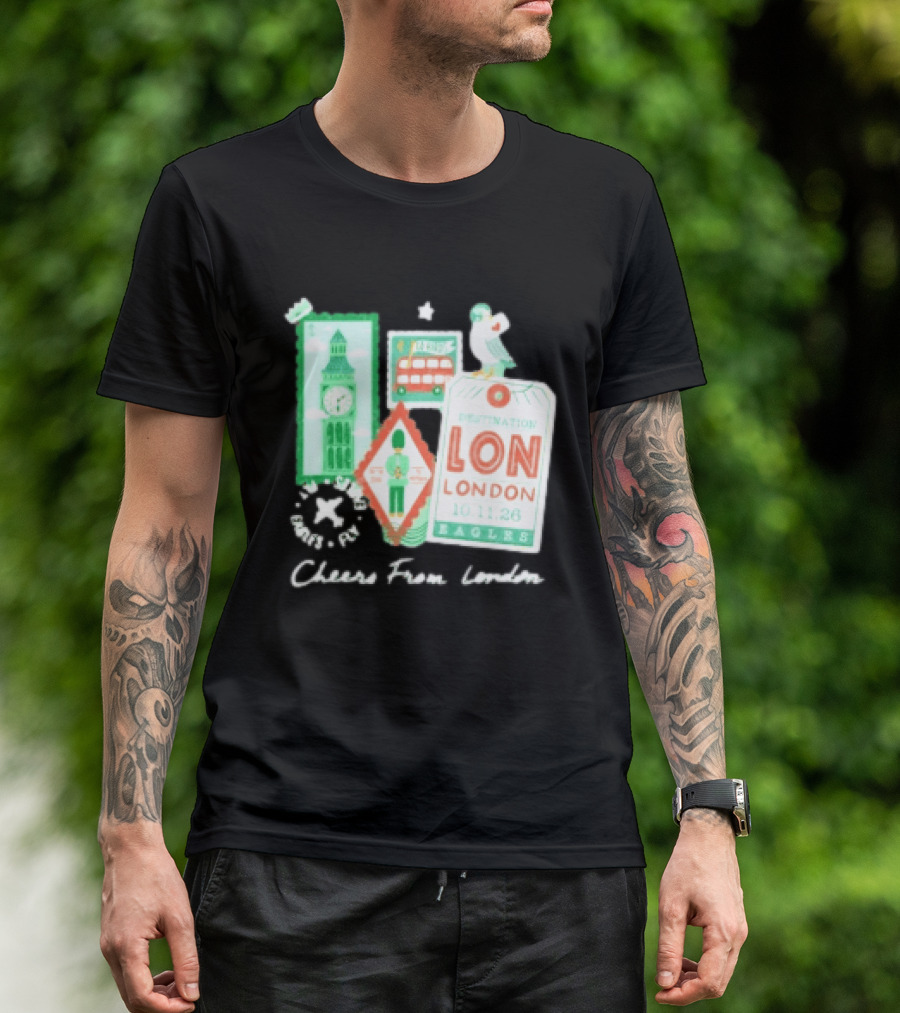 Philadelphia Eagles Destination London 101126 Cheers London T-Shirt
