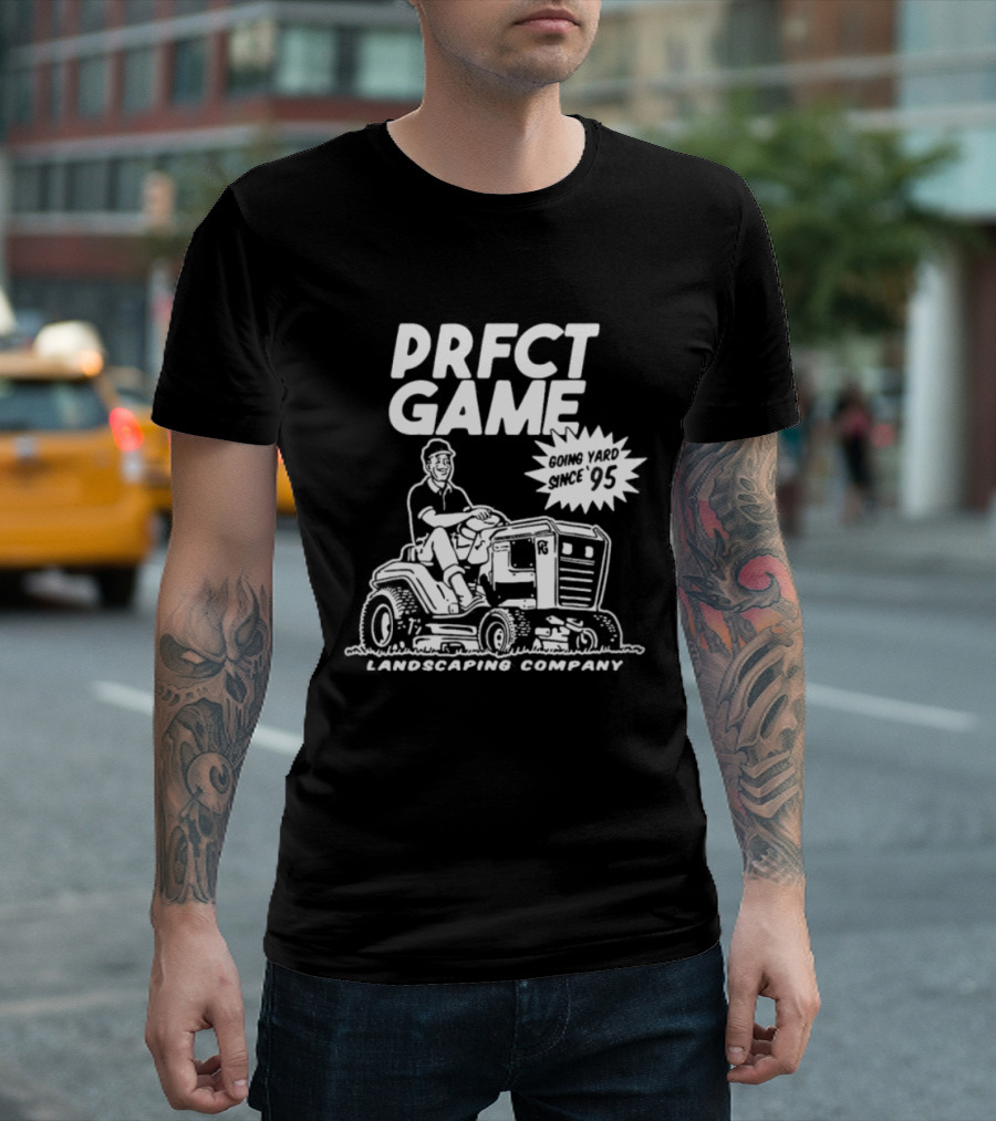 PRFCT Game Landscaping Company Going Yard Since '95 Vintage Mower T-Shirt