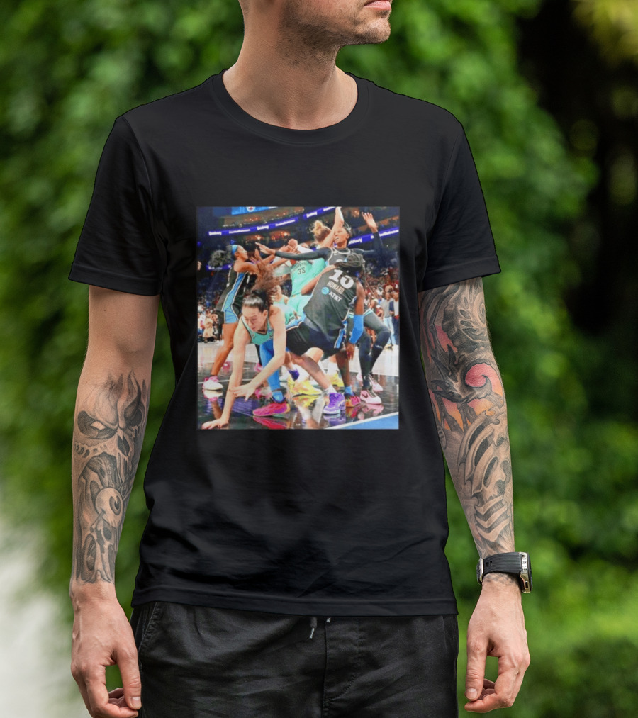 WNBA Action Howard 10 Brooklyn 35 AT&T Basketball Game T-Shirt