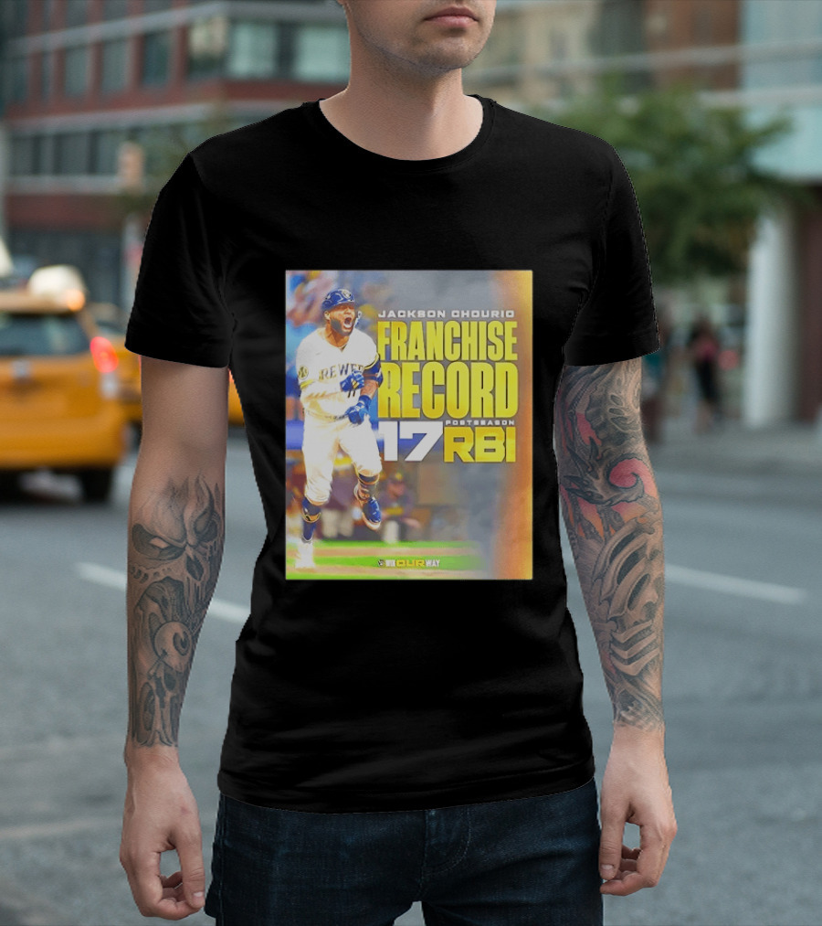 Jackson Chourio Franchise Record 17 RBI Postseason Milwaukee Brewers T-Shirt