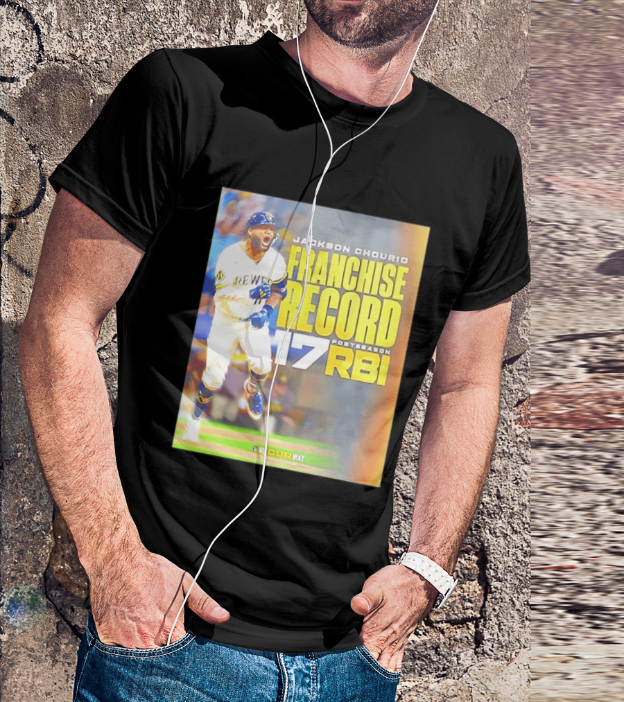 Jackson Chourio Franchise Record 17 RBI Postseason Milwaukee Brewers T-Shirt