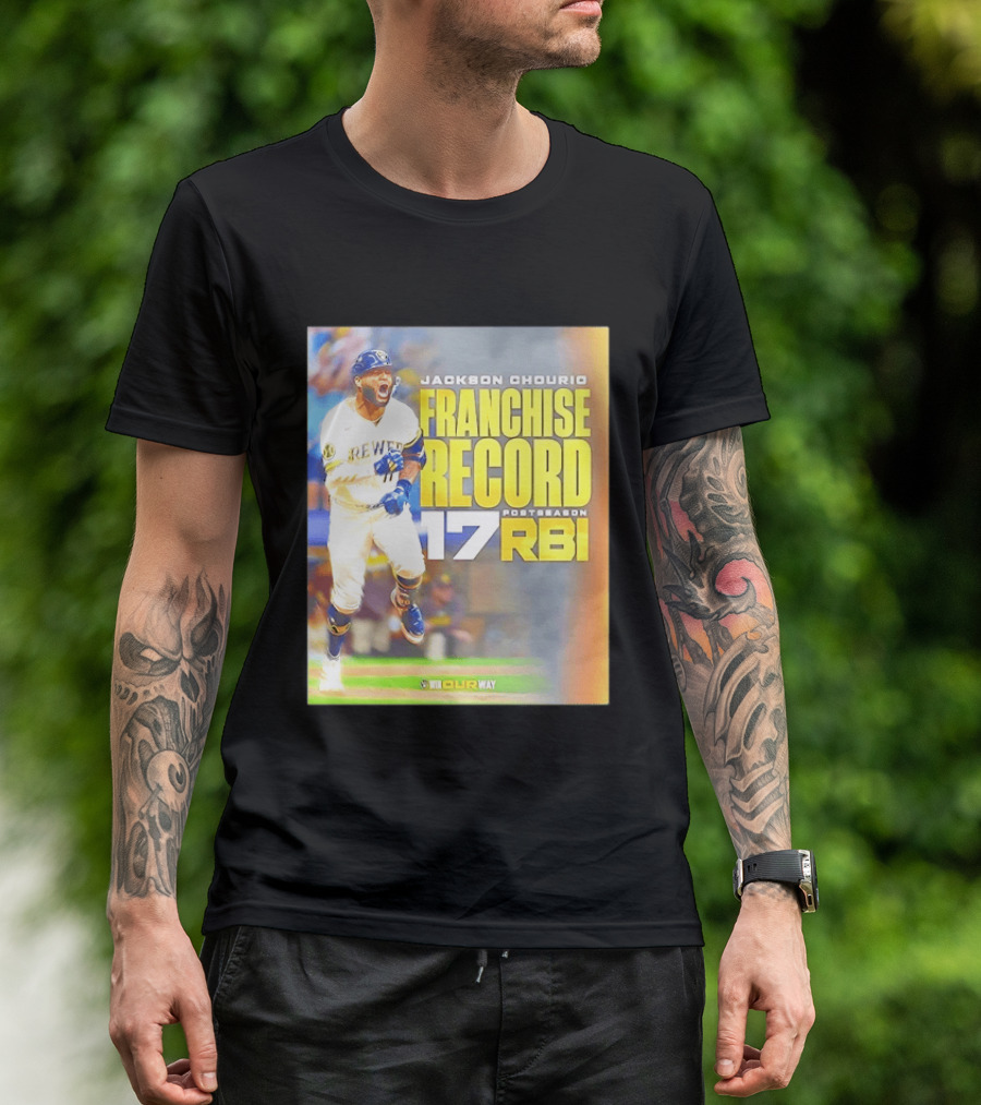 Jackson Chourio Franchise Record 17 RBI Postseason Milwaukee Brewers T-Shirt