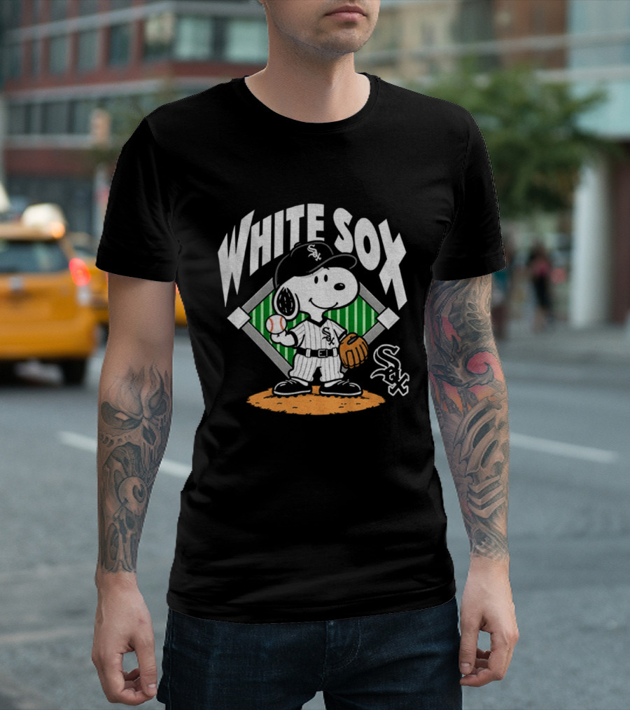 Snoopy Baseball White Sox October Chicago MLB T-Shirt