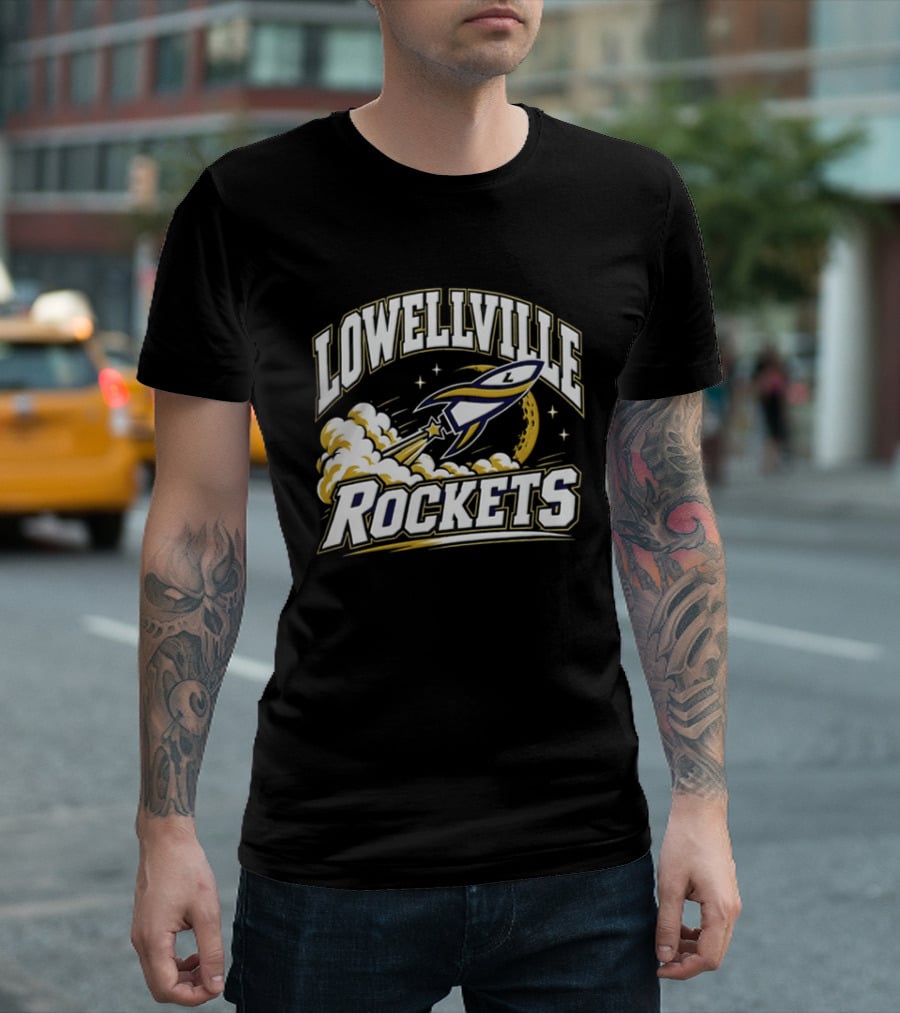 Lowellville Rockets Rocket Ship Launching NCAA Team Spirit T-Shirt