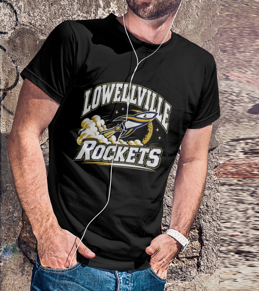 Lowellville Rockets Rocket Ship Launching NCAA Team Spirit T-Shirt