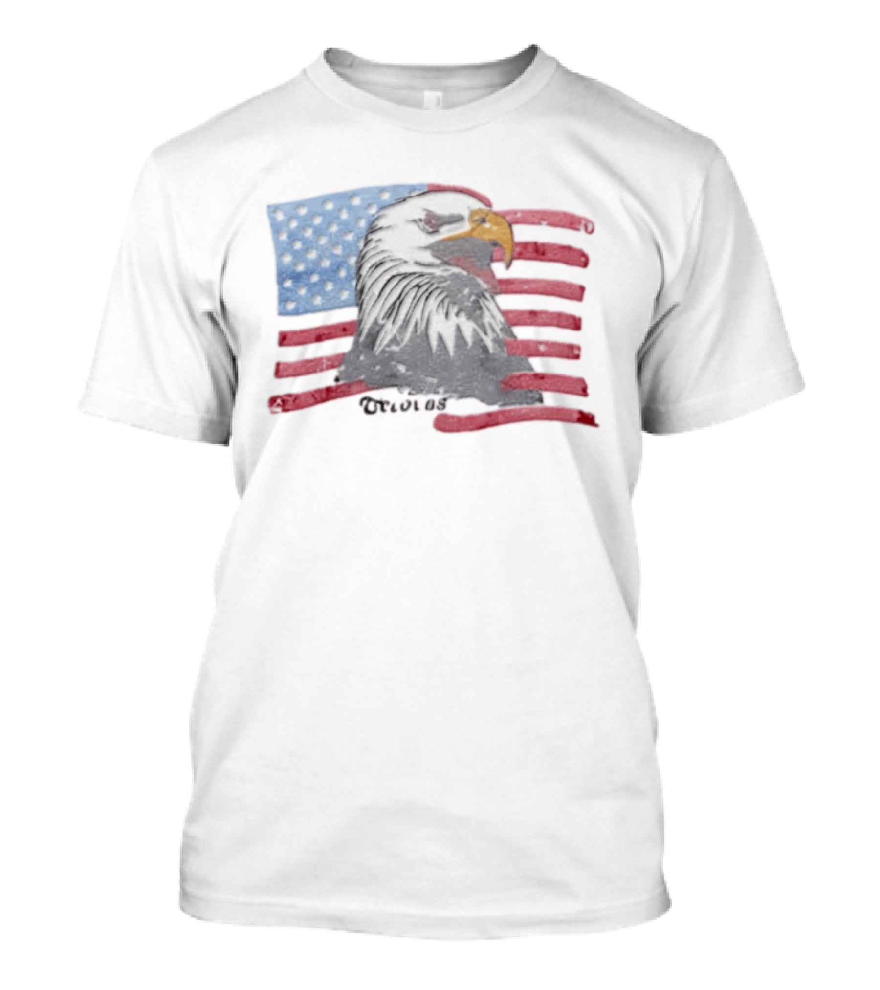 Vecovas Bald Eagle Head Over American Flag T-Shirt