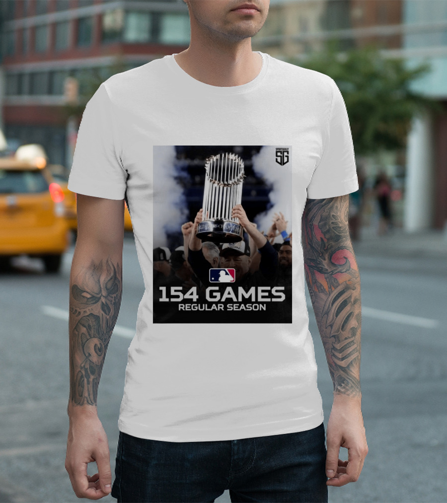 MLB 154 Games Regular Season World Series Champions Trophy T-Shirt