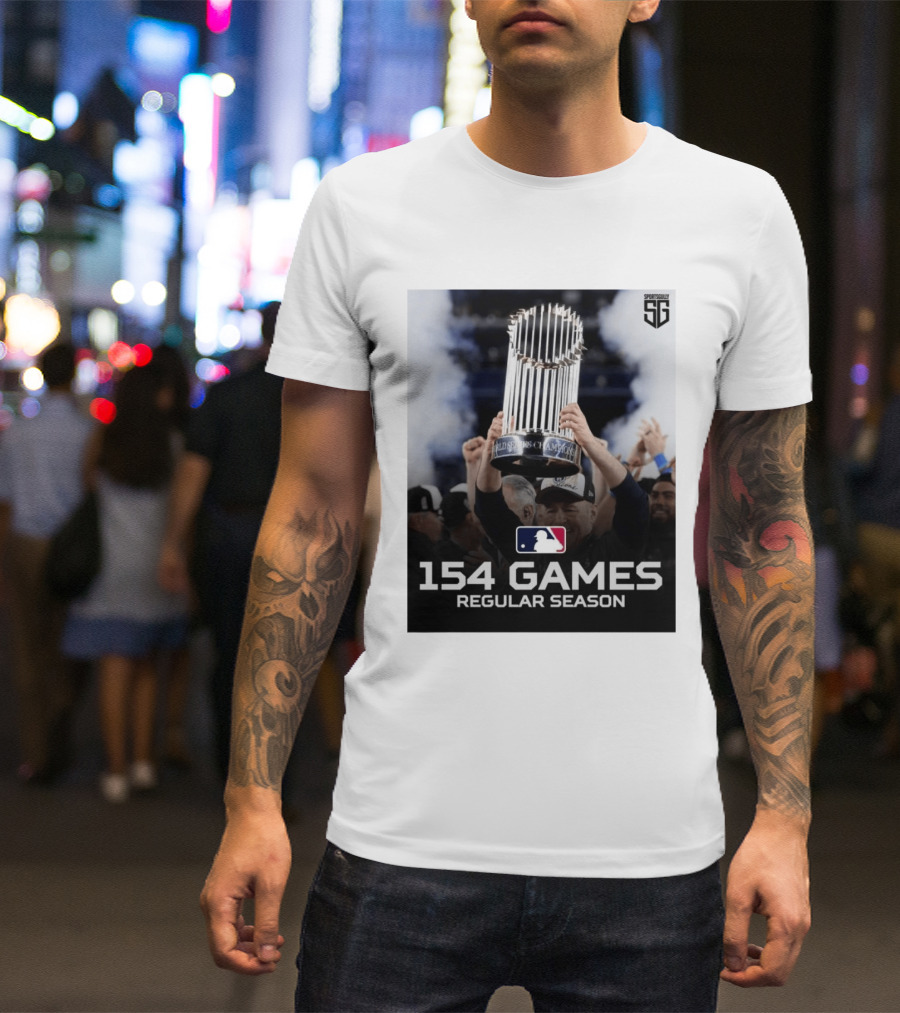 MLB 154 Games Regular Season World Series Champions Trophy T-Shirt