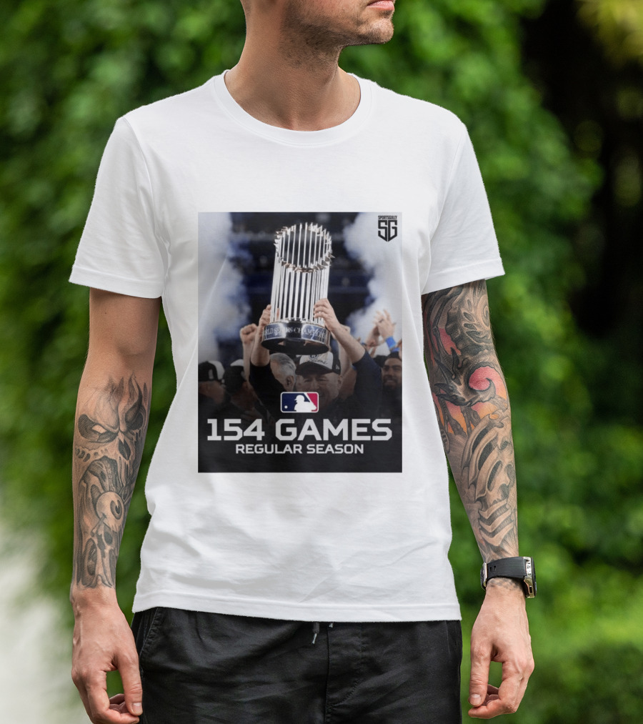 MLB 154 Games Regular Season World Series Champions Trophy T-Shirt