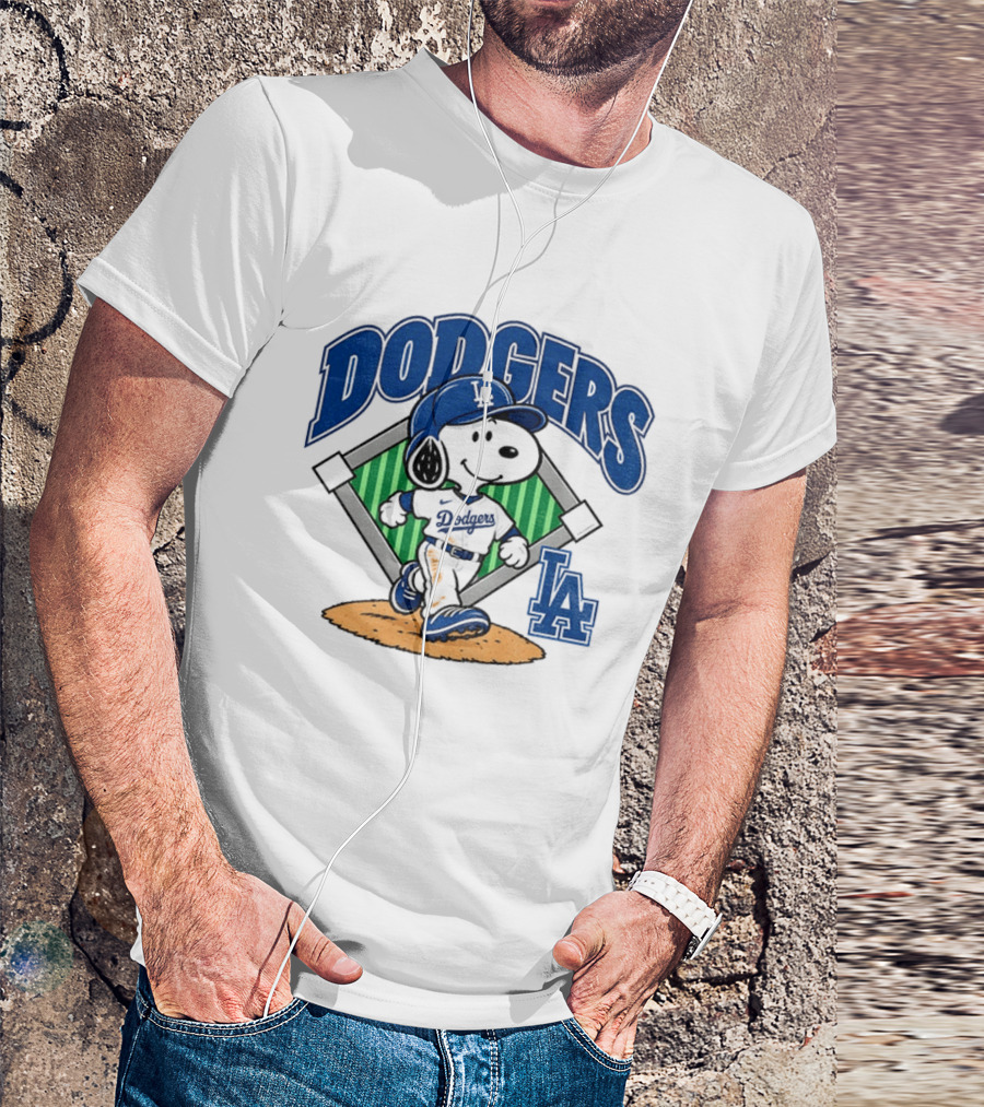 Snoopy Baseball Los Angeles Dodgers MLB Take October T-Shirt