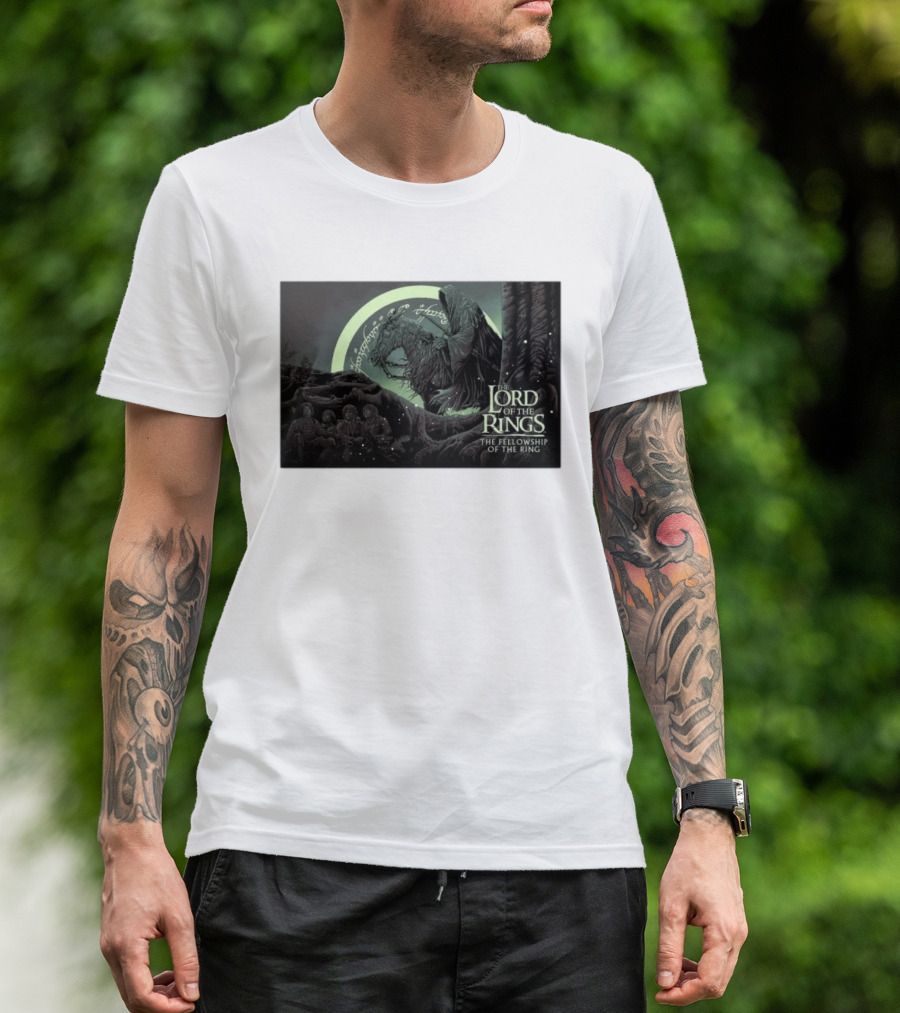 The Lord Of The Rings The Fellowship Of The Ring Nazgûl And Hobbits Scene T-Shirt