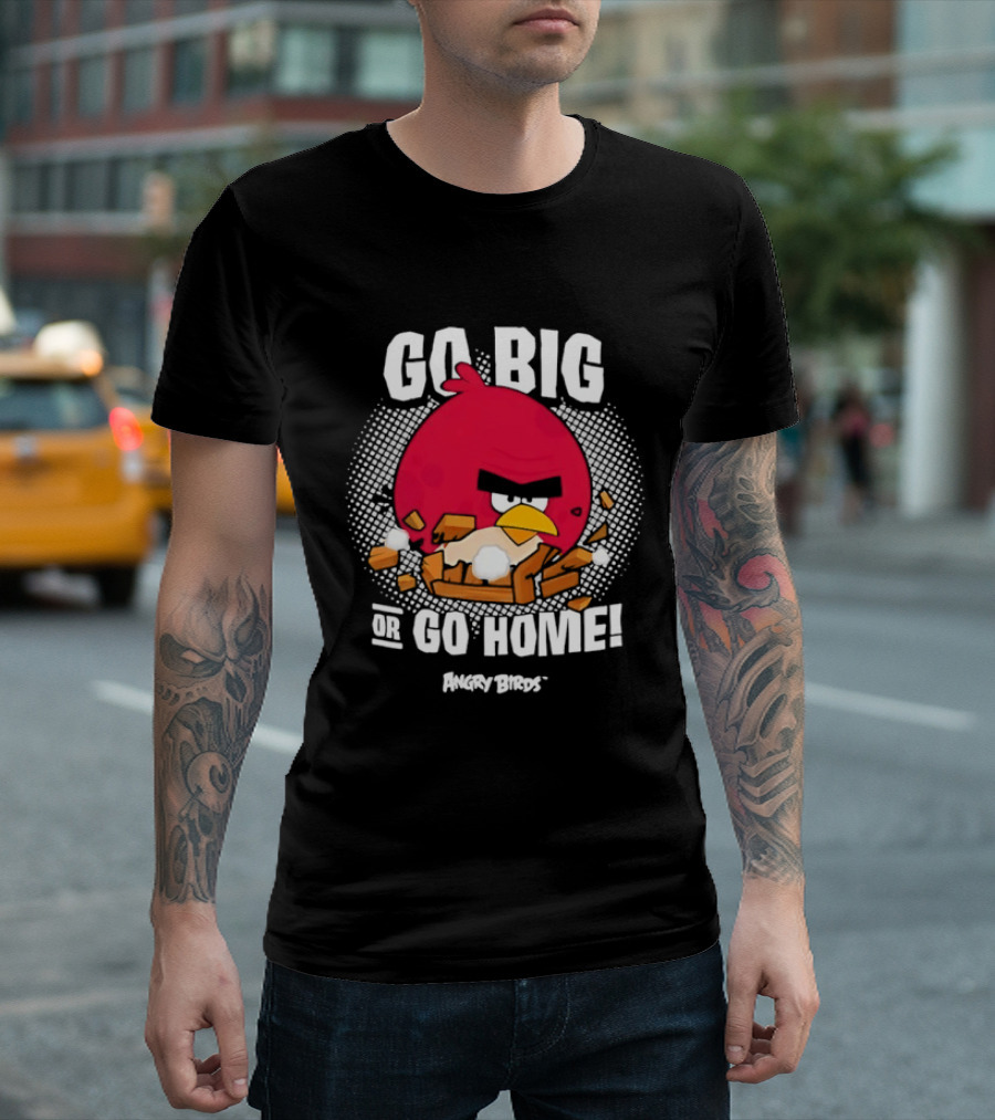 Angry Birds Go Big Or Go Home Red Bird Gaming T-Shirt