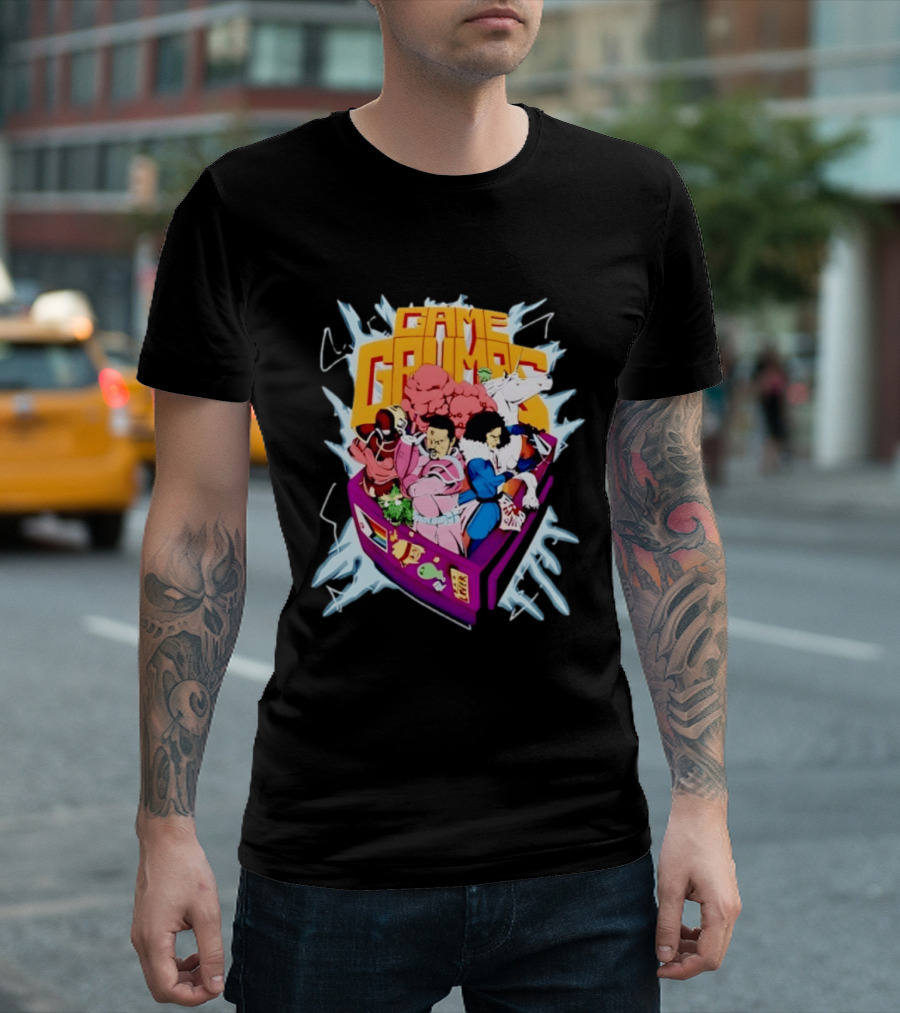 Game Grumps YouTube Gaming Retro Arcade Characters Explosion T-Shirt