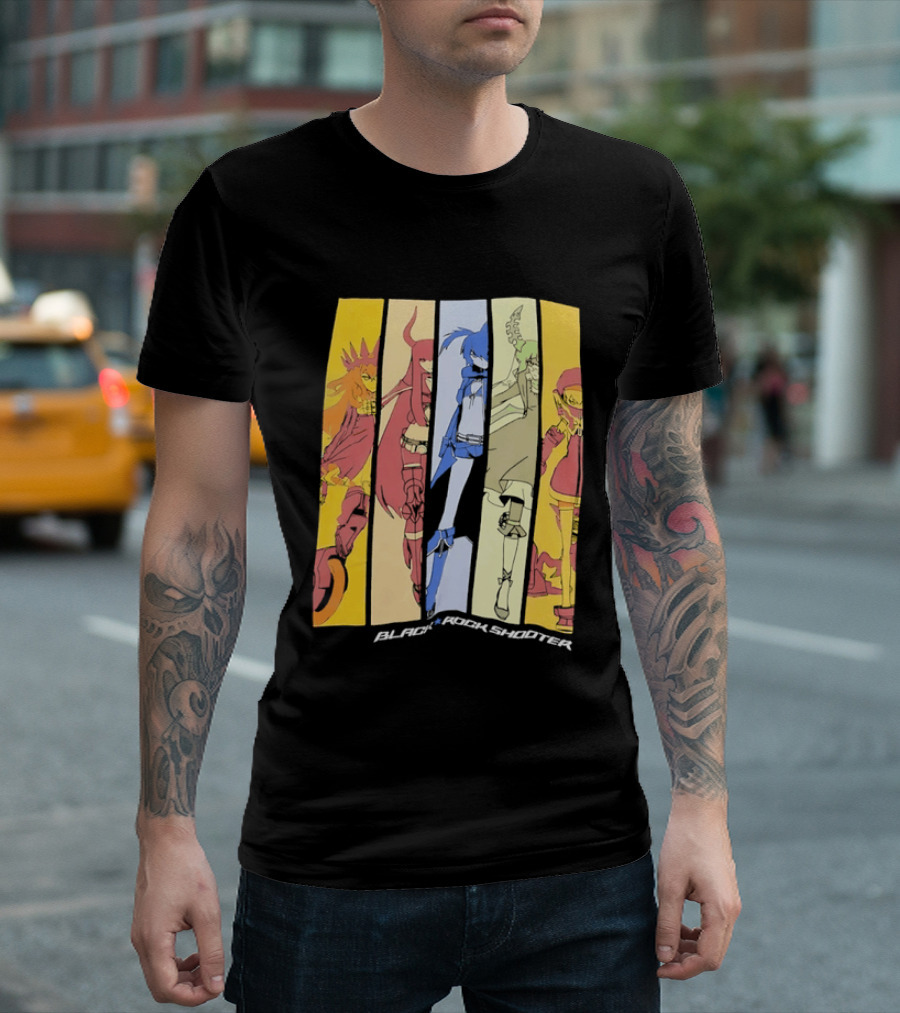 Black Rock Shooter Anime Characters Panel T-Shirt