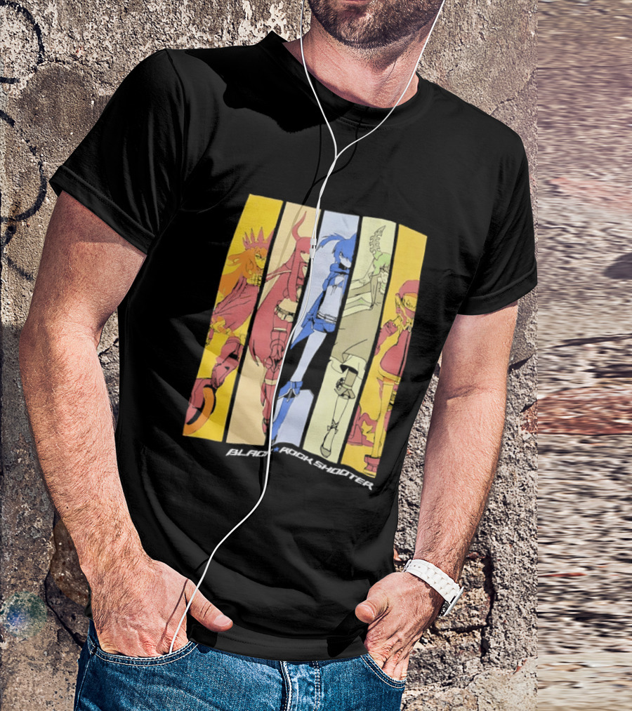 Black Rock Shooter Anime Characters Panel T-Shirt