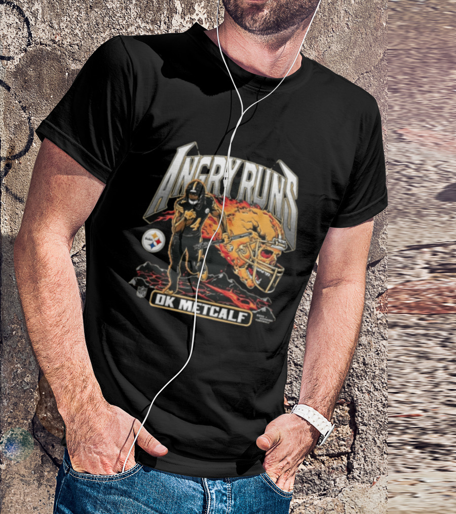 Pittsburgh Steelers Angry Runs DK Metcalf Football NFL Player T-Shirt