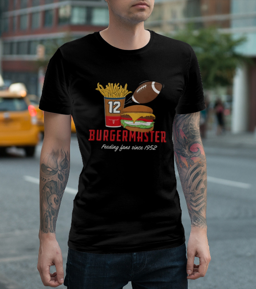 Burgermaster Feeding Fans Since 1952 French Fries Burger Football 12 T-Shirt
