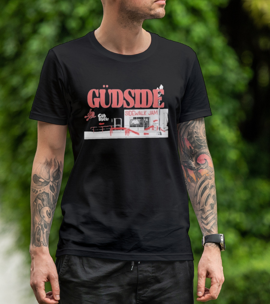 Güdside Sidewalk Jam Güd Byek Skateboard Street T-Shirt