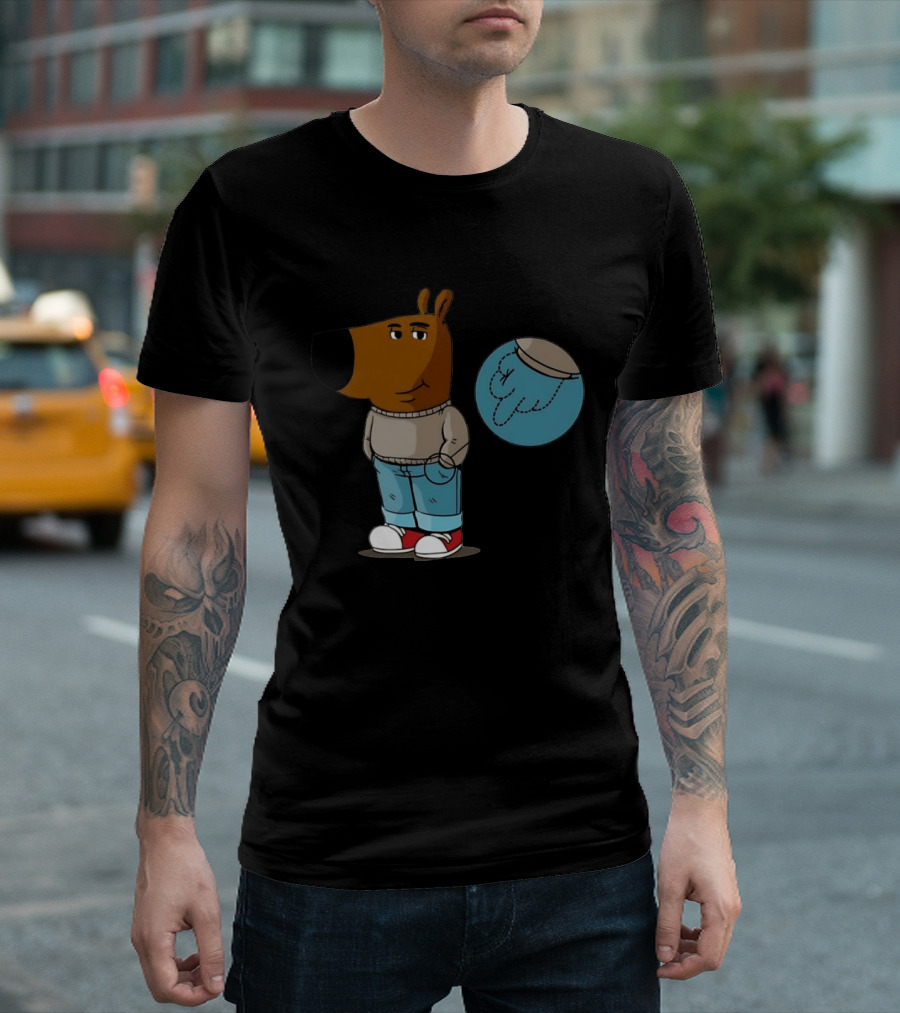 Chill Guy Middle Finger Bear Sweater Jeans Casual T-Shirt