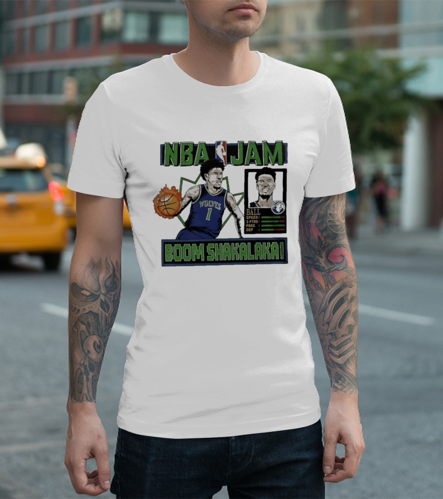 NBA Jam Minnesota Timberwolves Wolves Ball Boom Shakalaka T-Shirt