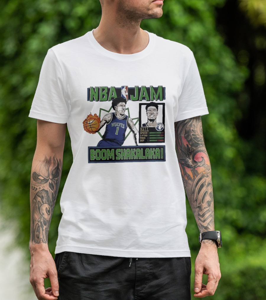 NBA Jam Minnesota Timberwolves Wolves Ball Boom Shakalaka T-Shirt