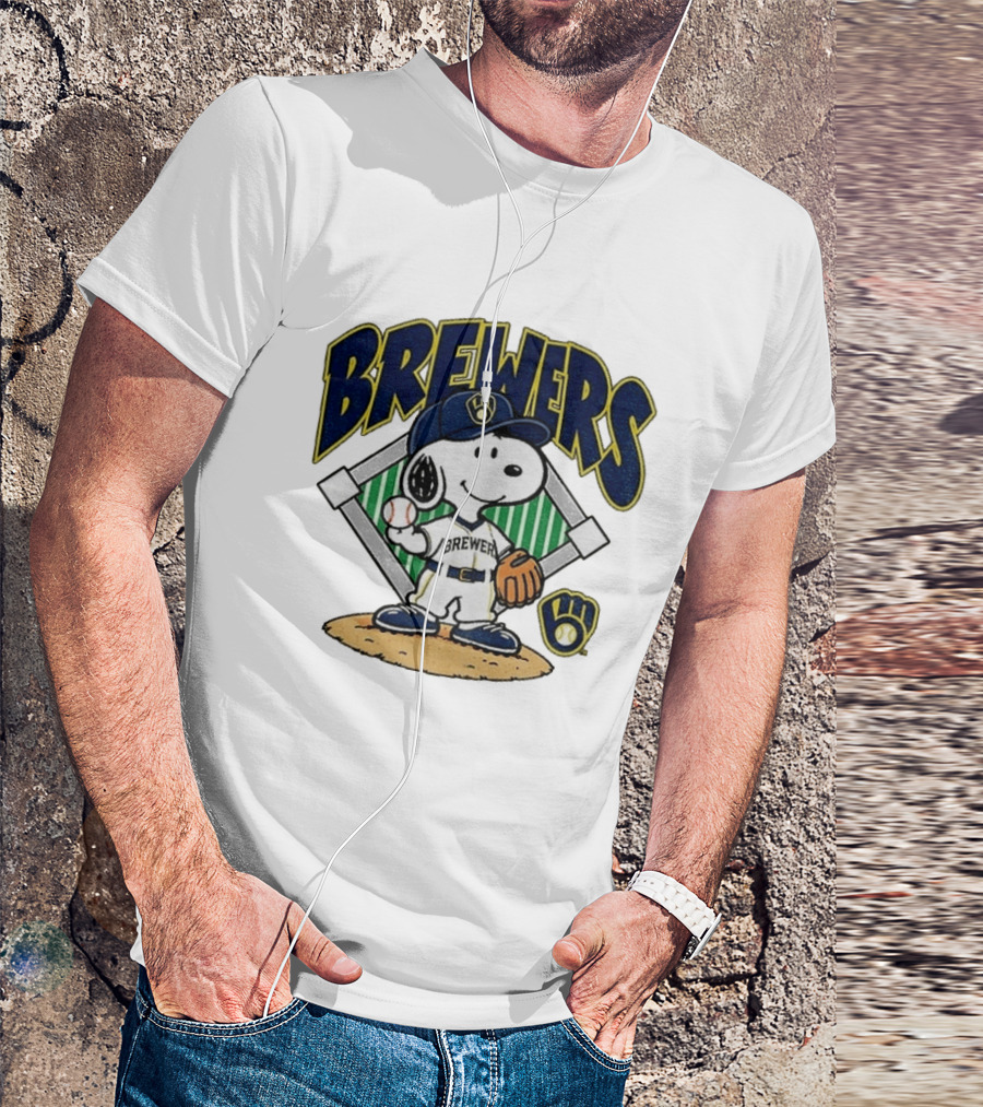 Brewers Snoopy Baseball Take October Milwaukee MLB T-Shirt