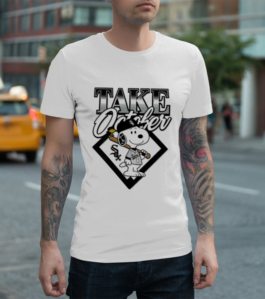 Snoopy Take October Chicago White Sox MLB Baseball Postseason Cartoon T-Shirt