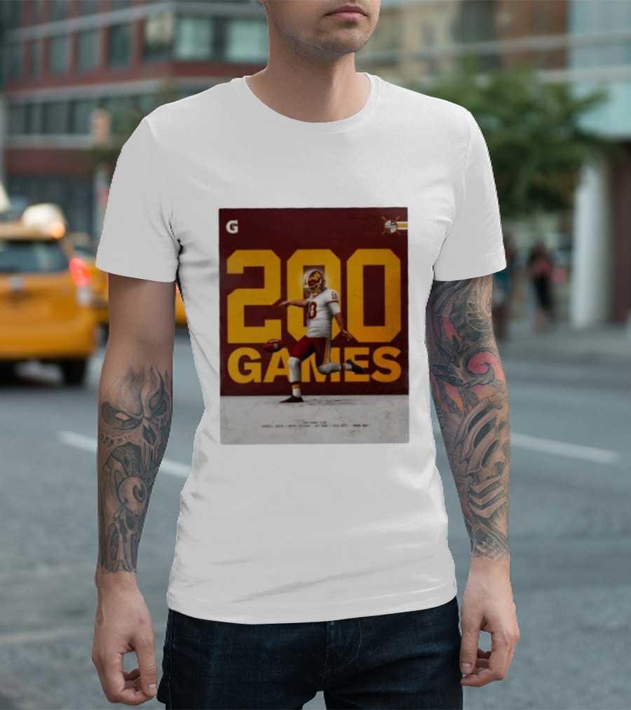 200 Games Tress Way 200 Games Club Washington Commanders T-Shirt