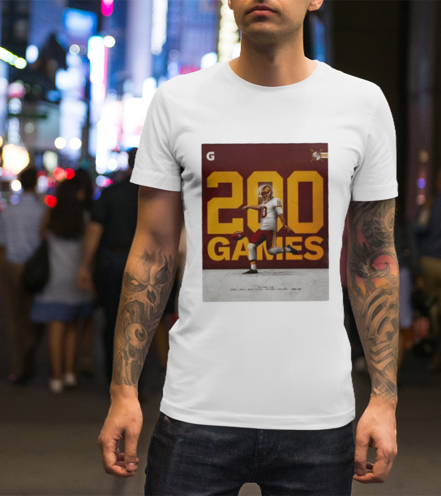 200 Games Tress Way 200 Games Club Washington Commanders T-Shirt