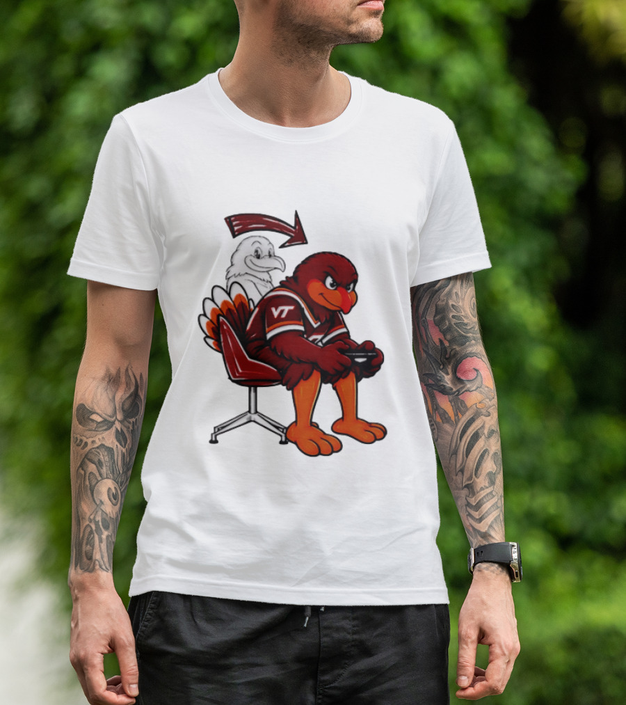 Virginia Tech Hokies Turkey Playing Video Game NCAAF Team Spirit T-Shirt