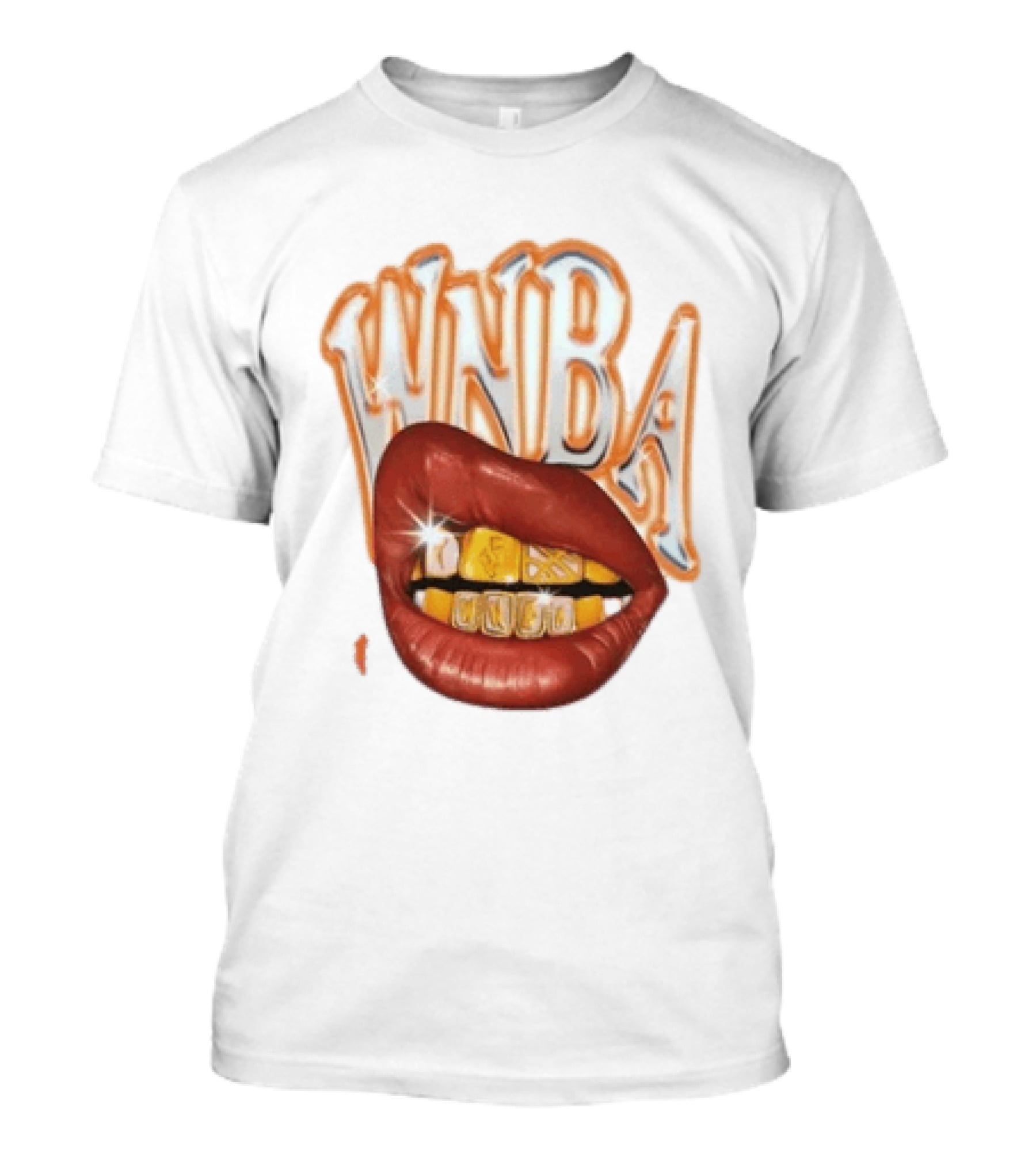 WNBA Lips Gold Grillz Basketball T-Shirt