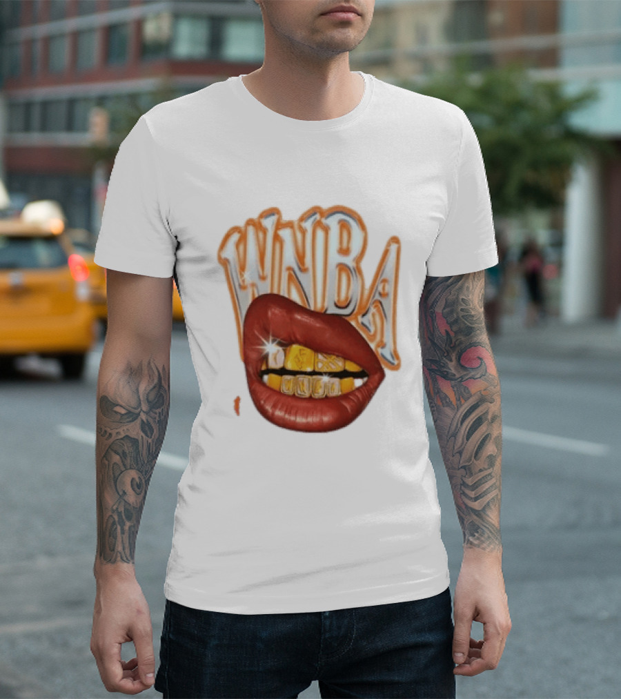 WNBA Lips Gold Grillz Basketball T-Shirt