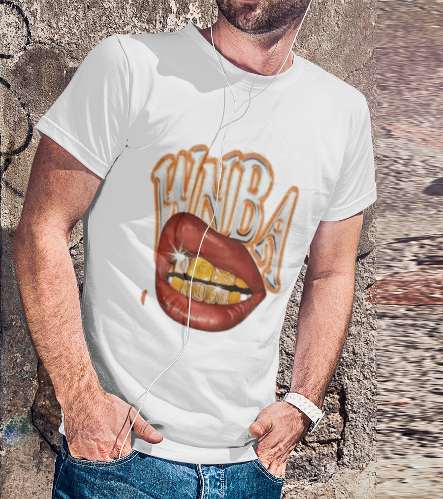 WNBA Lips Gold Grillz Basketball T-Shirt