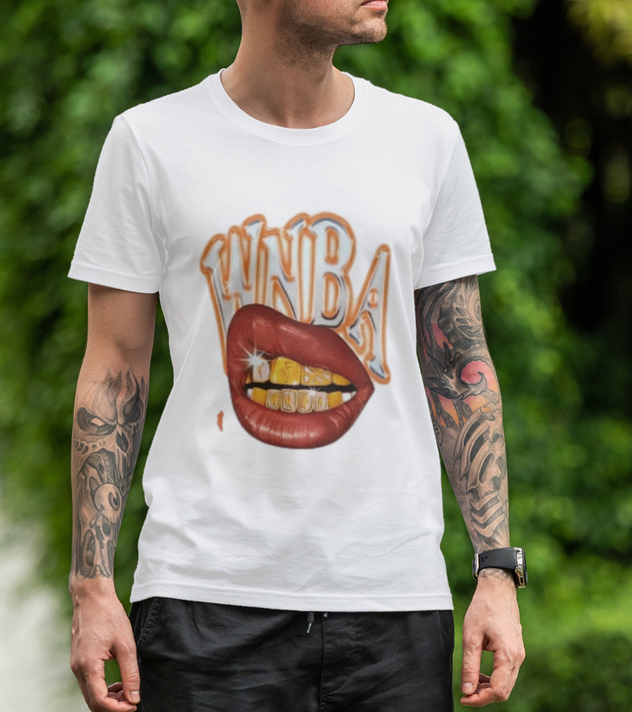 WNBA Lips Gold Grillz Basketball T-Shirt