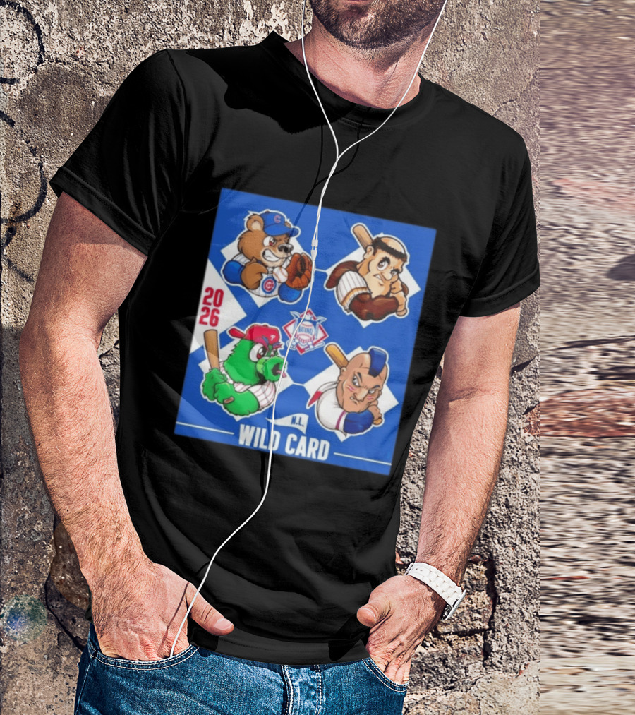 2026 National League Wild Card Cubs Phillies Padres Mets Collage T-Shirt