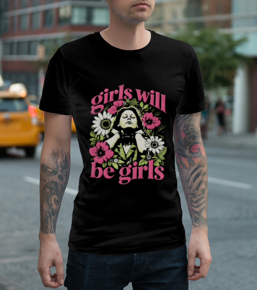 Girls Will Be Girls Linda Blair Floral Head Back T-Shirt