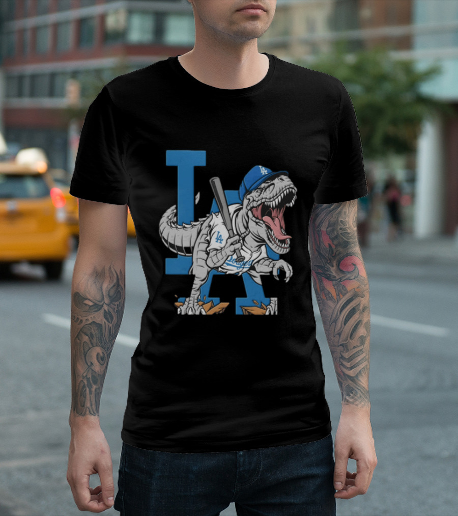Los Angeles Dodgers Dinosaur Collaboration With LA Baseball Team T-Shirt