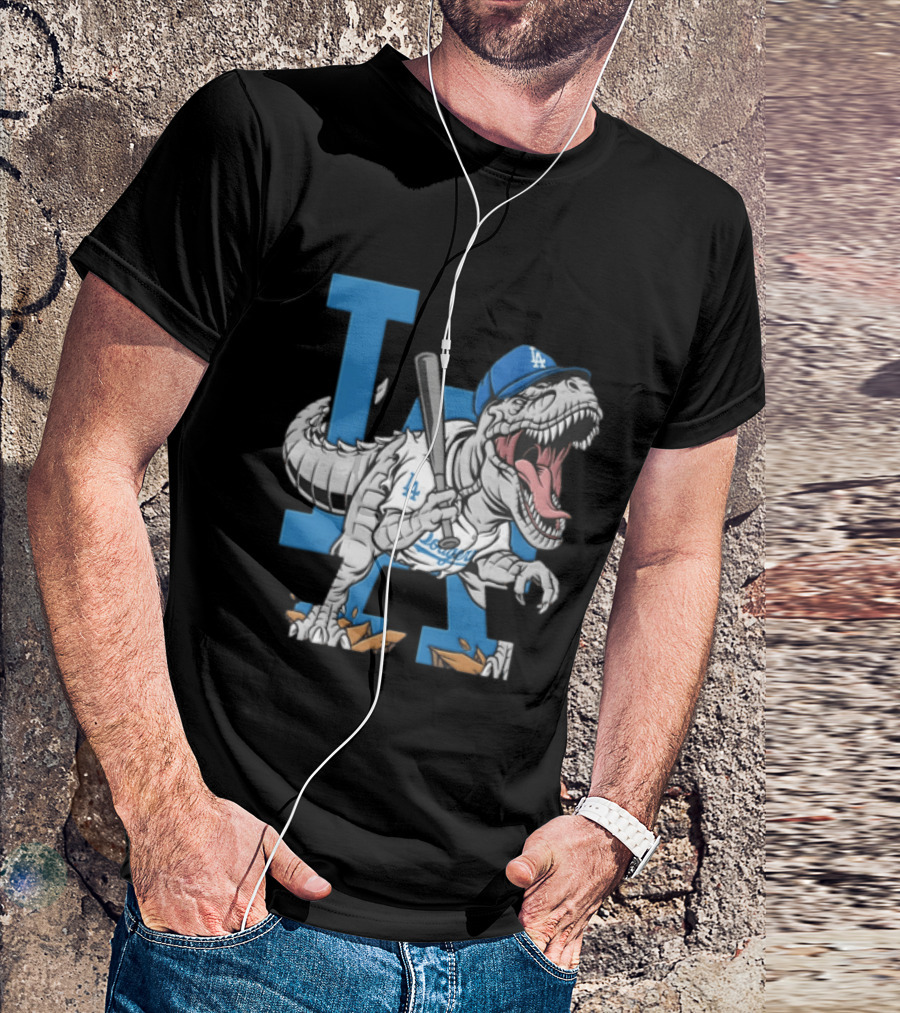 Los Angeles Dodgers Dinosaur Collaboration With LA Baseball Team T-Shirt