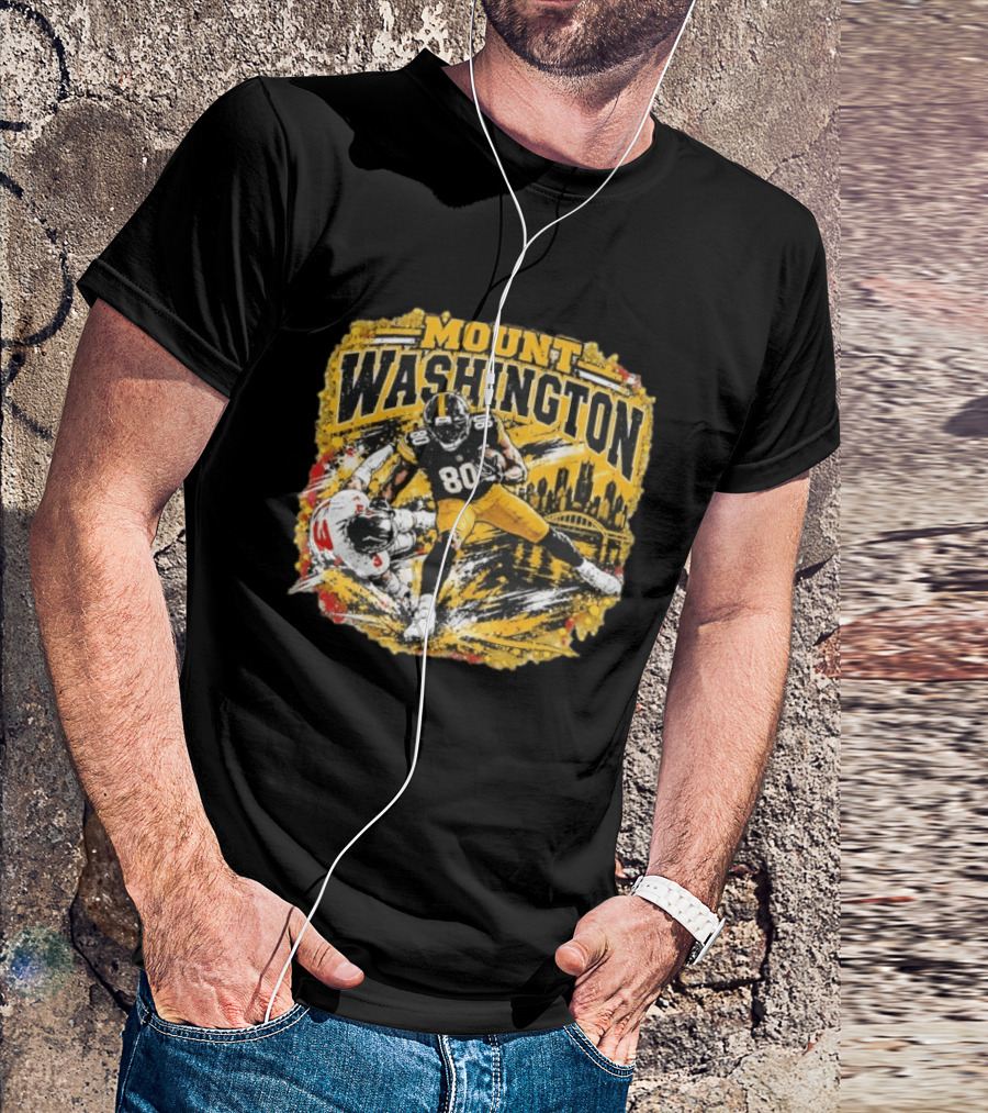 Mount Washington Pittsburgh Steelers 80 Football Distressed T-Shirt