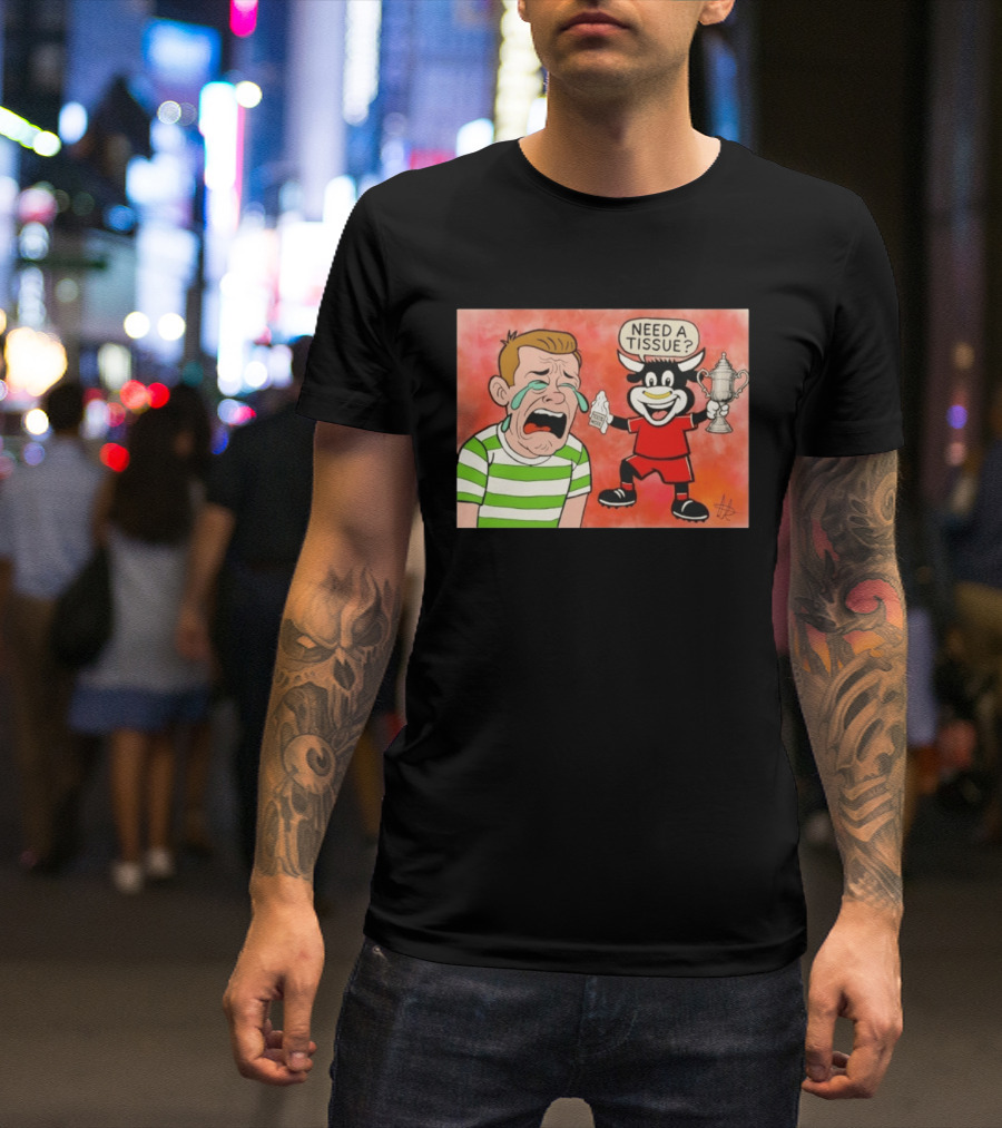 Need A Tissue Aberdeen FC Taunting Crying Celtic Cartoon Trophy T-Shirt