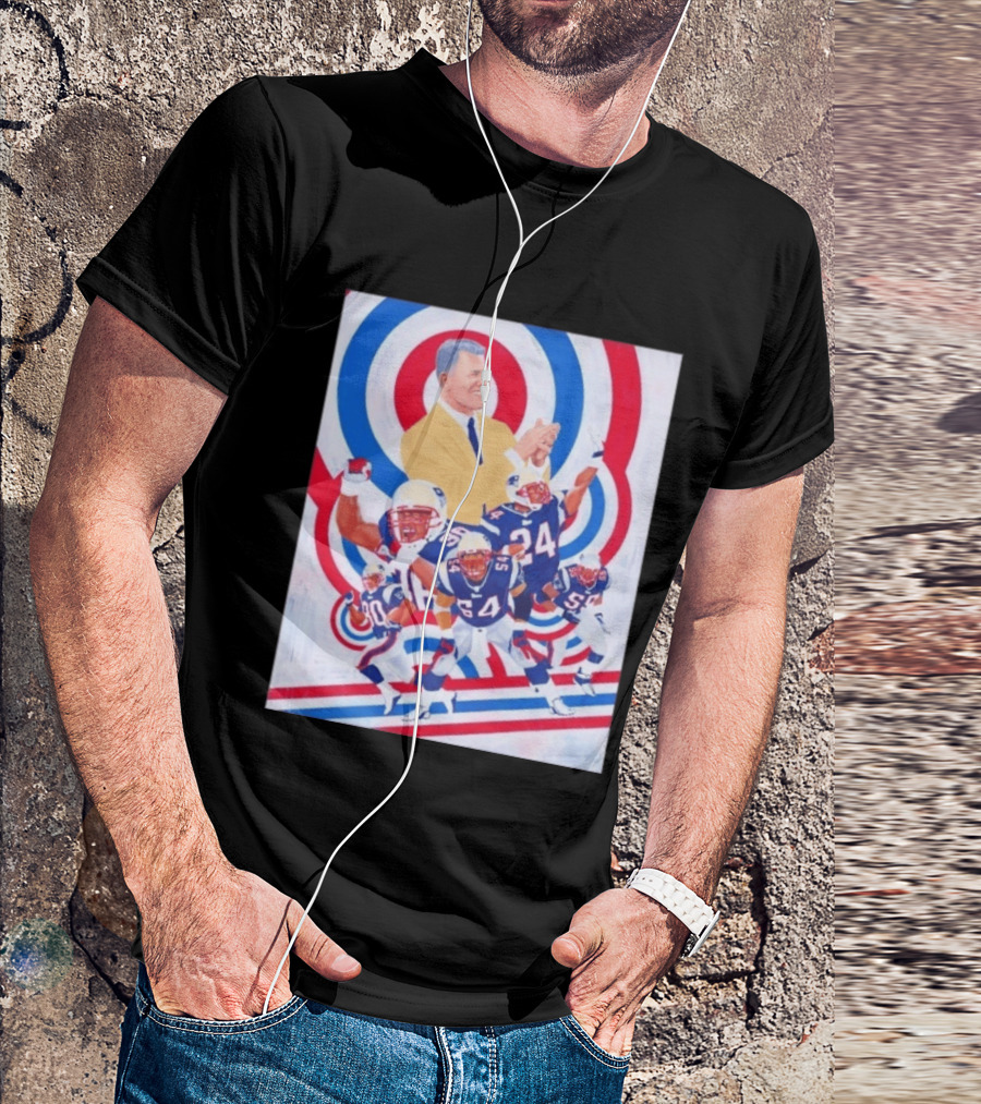 Patriots Celebration Collage With Bill Belichick And Legendary Players T-Shirt